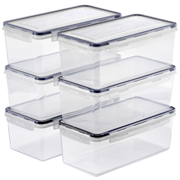 Sorbus 6-Pack 108oz Airtight Food Storage Containers with Snap Lids for Cereal & Pasta