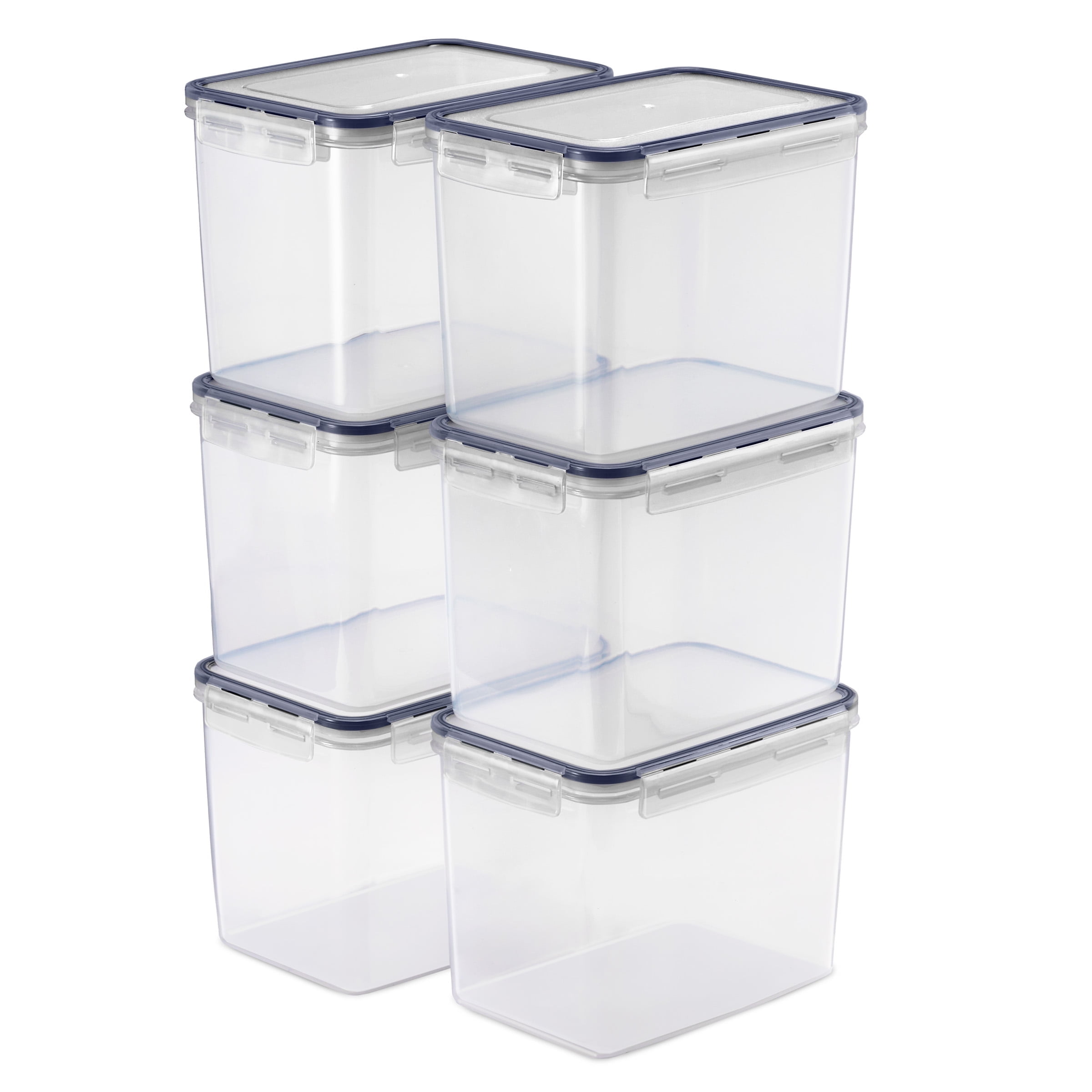 Sorbus 6-Pack Airtight Food Storage Containers – Four-Way Snap Lids for Freshness – Perfect for Cereal, Pasta, Flour, and More (121oz/15 Cups)