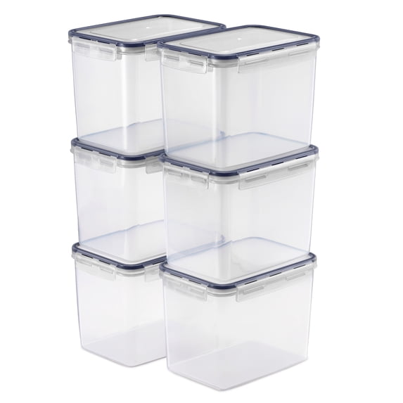 Sorbus 6-Pack Airtight Food Storage Containers – Four-Way Snap Lids for Freshness – Perfect for Cereal, Pasta, Flour, and More (121oz/15 Cups)