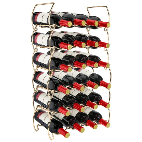 Sorbus 6-Tier Stackable Wine Rack - Classic Style Wine Racks for Bottles - Perfect for Bar, Wine Cellar, Basement, Cabinet, Pantry- Hold 24 Bottles, Metal (Copper)