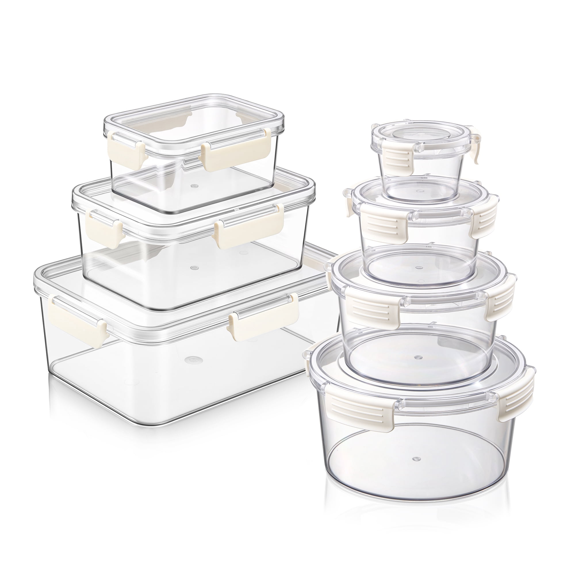 Sorbus 7-Pack Food Storage Containers, Round & Rectangular, Airtight, BPA-Free