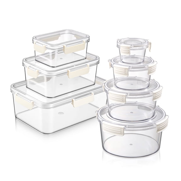 Sorbus 7-Pack Food Storage Containers, Round & Rectangular, Airtight, BPA-Free