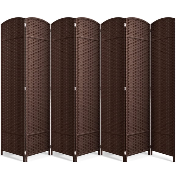 Sorbus 7-Panel Extra Wide Folding Room Divider, Chocolate Mesh Hand-Woven Privacy Screen