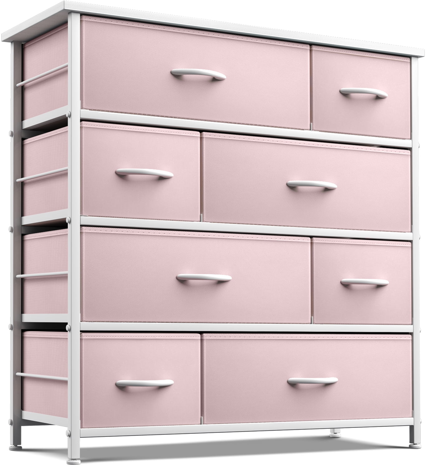 Sorbus foldable and stackable bins for bedroom and more - Pink