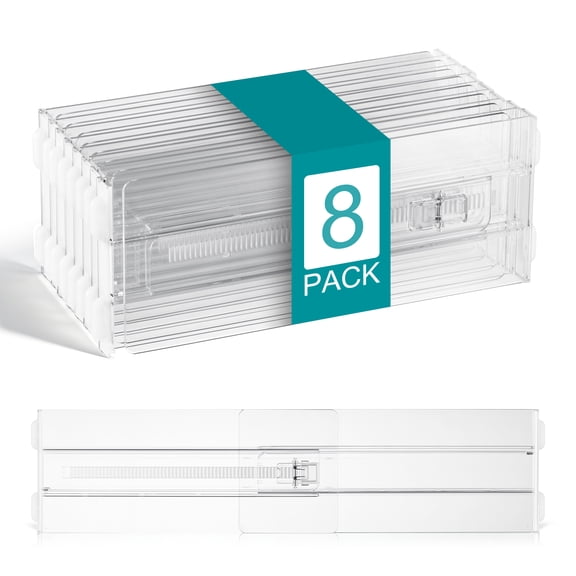 Sorbus 8-Pack Adjustable Clear Drawer Dividers, Expandable Acrylic Organizer for 10.516.9 in Drawers