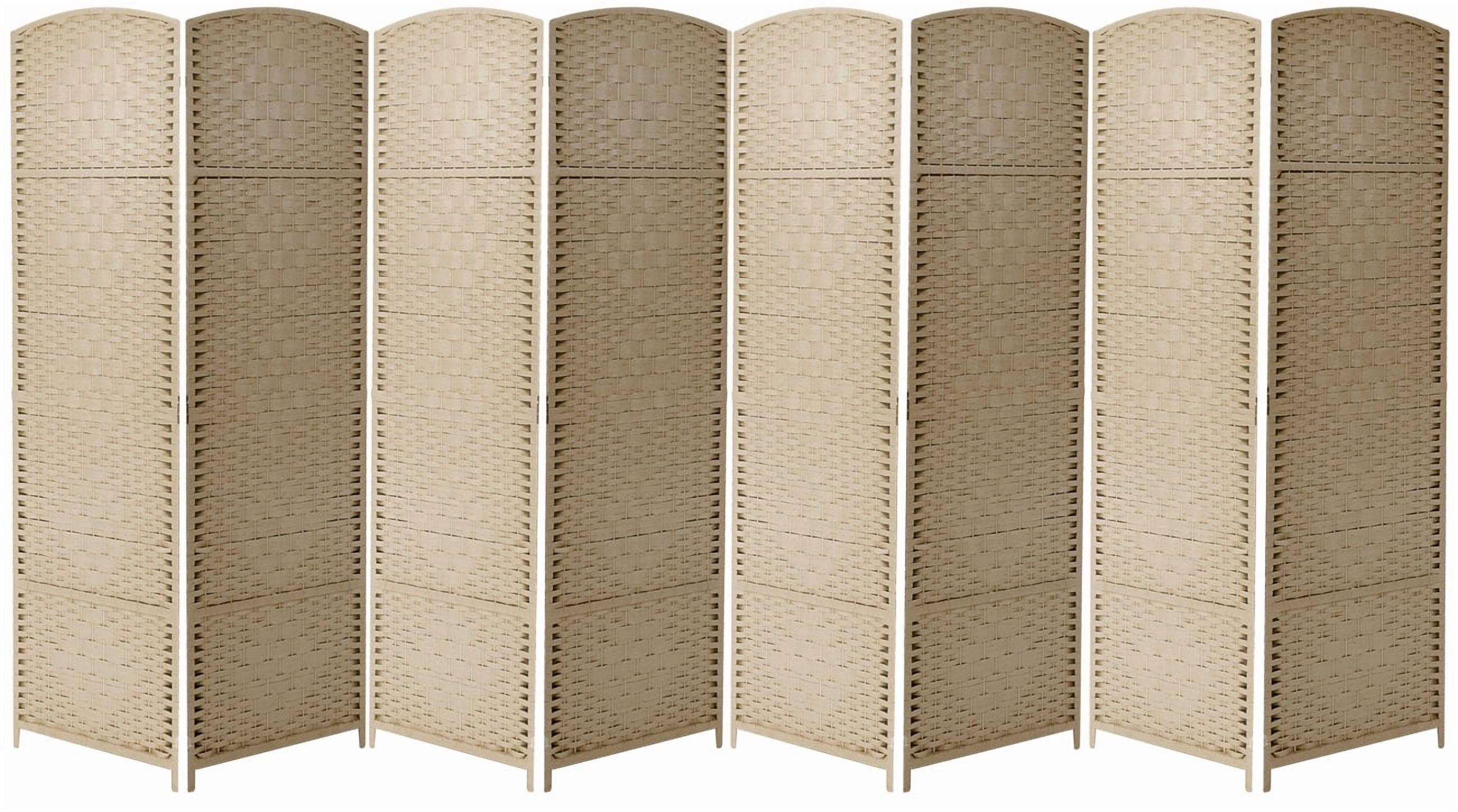 Sorbus 8 Panel Privacy Screen Room Divider: 6 ft. Tall, Extra Wide Hinged Panels, Double-Weaved