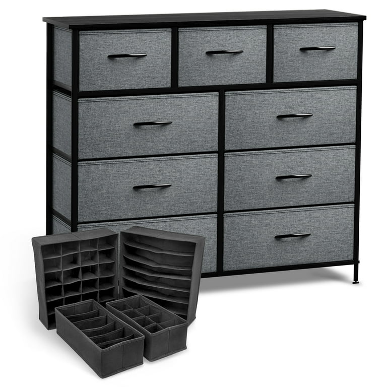 Sorbus 9-Drawer Dresser with Foldable Fabric Drawer Dividers