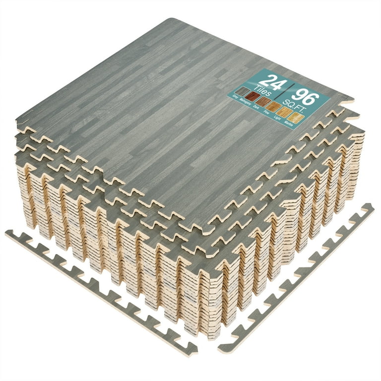Sorbus Wood Grain Floor Mats Foam Interlocking Mats Tile 3/8-Inch Thick Flooring Wood Mat Tiles Borders - Home Office Playroom Basement Trade Show Sorbus Wood Grain Floor Mats Foam Interlocking Mats Tile 3/8-Inch Thick Flooring Wood Mat Tiles Borders - Home Office Playroom Basement Trade Show