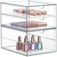 thumbnail image 1 of Sorbus Acrylic Cosmetic Makeup Organizer 3 Drawers Clear Stackable Storage Bin For Jewelry And Office Supplies Organizer- 2Pc, 1 of 7