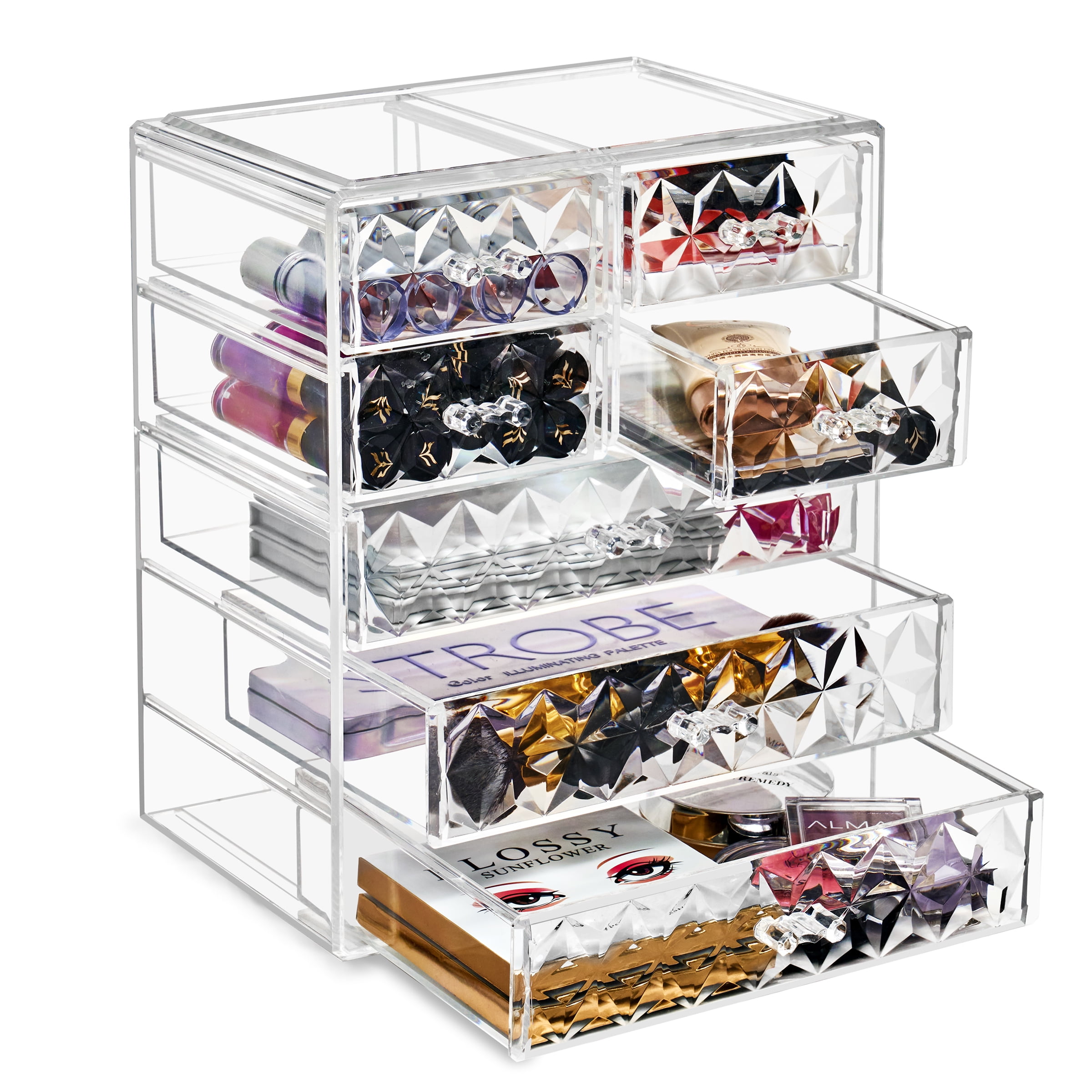 Sorbus Acrylic Cosmetic Makeup and Jewelry Storage Case Display