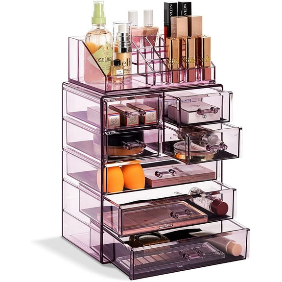 Sorbus Acrylic Cosmetic and Jewelry Storage Case Display, Purple