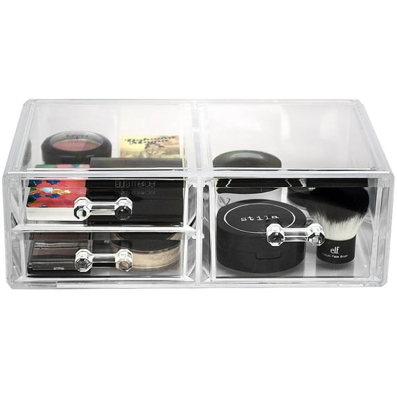 Sorbus Acrylic Cosmetics Makeup and Jewelry Storage Case Display Sets - Interlocking Drawers to Create Your Own Specially Designed Makeup Counter - Each Drawer Is Stackable, Detachable, and Interchan