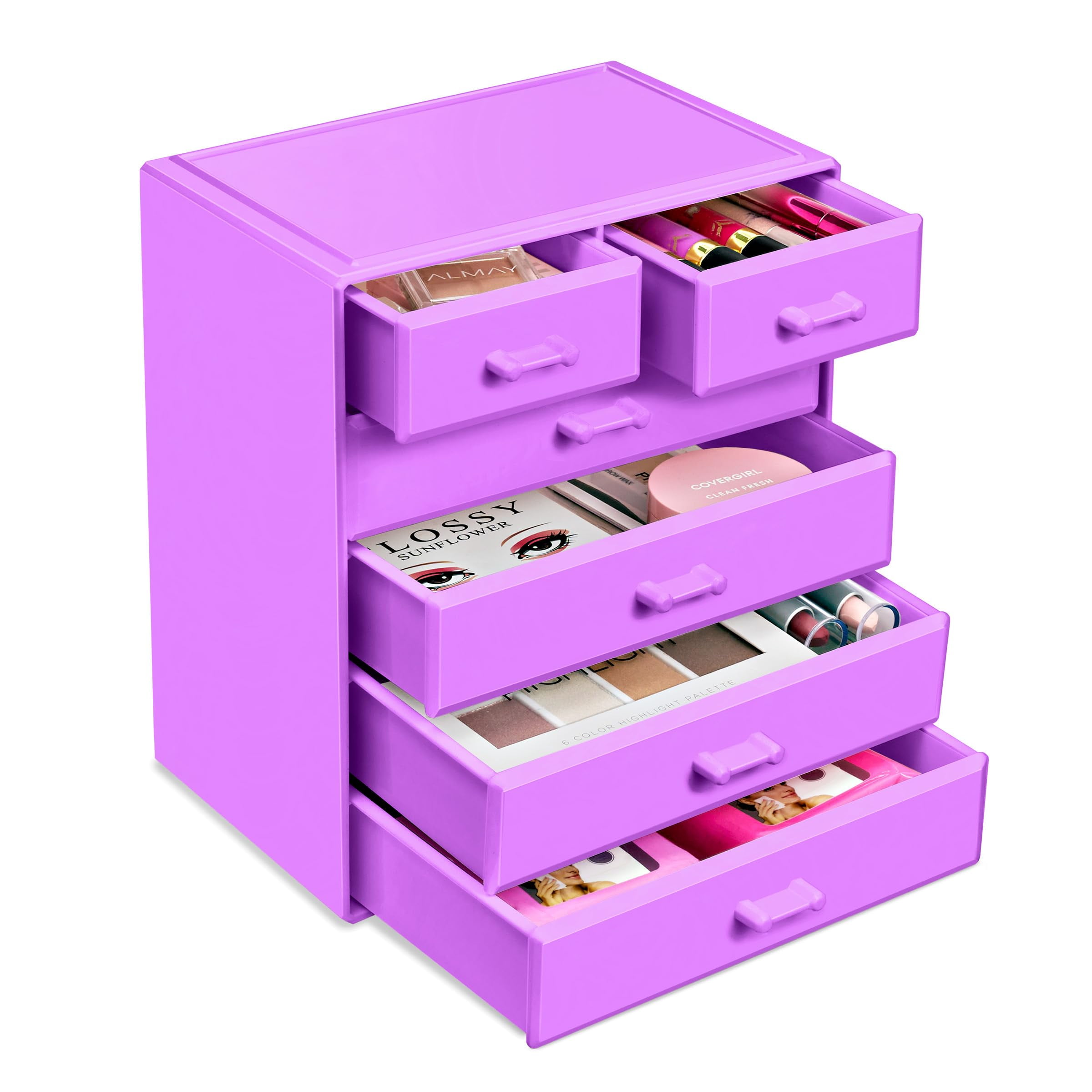Sorbus Acrylic Makeup Organizer - Organization and Storage Case for Cosmetics Make Up & Jewelry - Large Makeup Organizer for Vanity, Bathroom, College Dorm, Closet, Desk (4 Large, 2 Small Drawers)