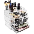 thumbnail image 1 of Sorbus Acrylic Makeup Organizer Set - Vanity Countertop Cosmetics and Jewelry Storage Case Display with 8 -Multiple Size- Easy Glide Drawers and 16 Slot Top Tray, 1 of 4