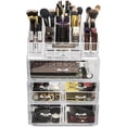 thumbnail image 1 of Sorbus Acrylic Makeup Organizer Set - Vanity Countertop Cosmetics and Jewelry Storage Case Display with 7 Easy Glide Drawers 16 Slot Top Tray, 1 of 6