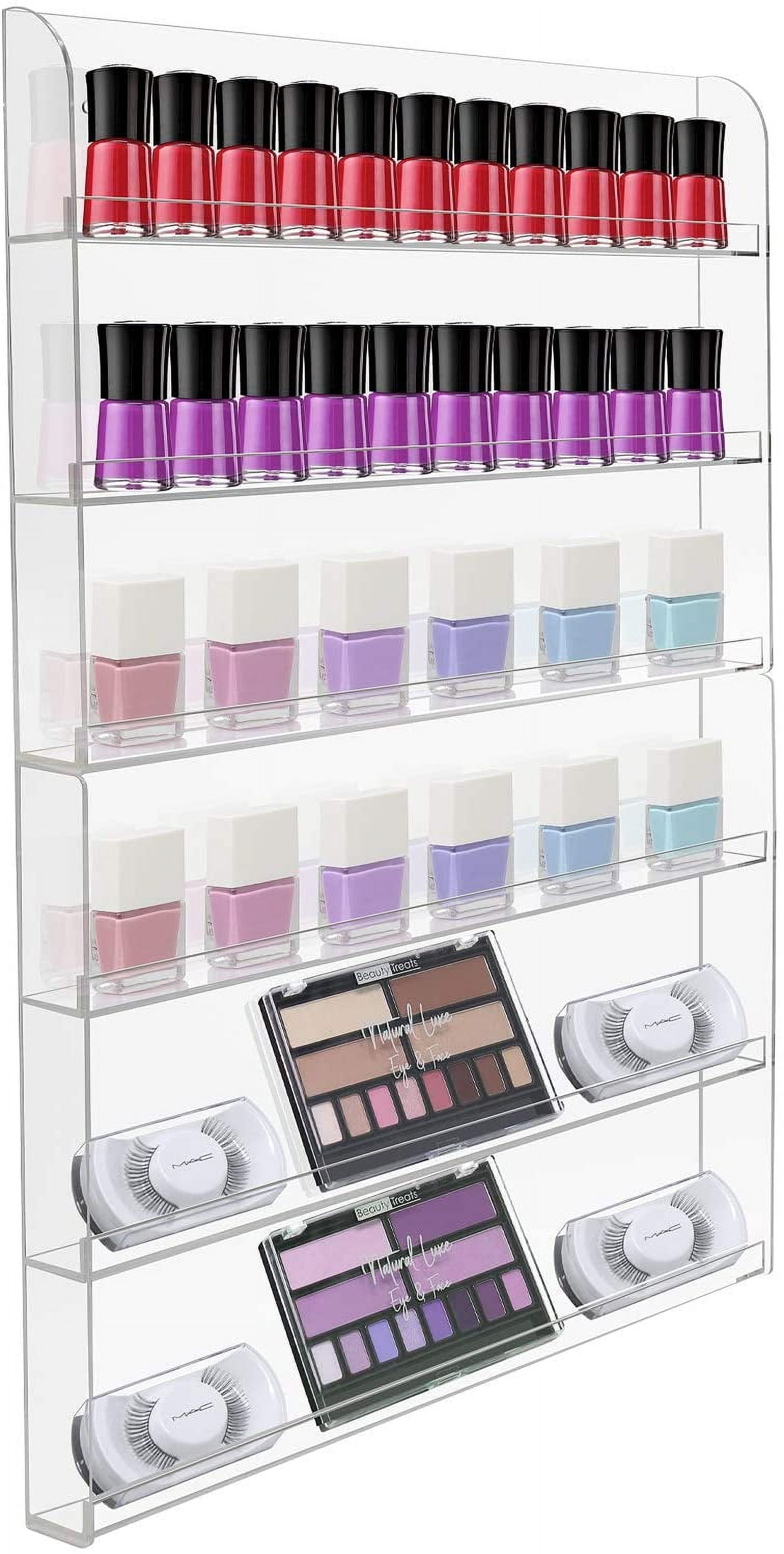 Clear Acrylic 6-Tier Nail Polish Wall Rack Display