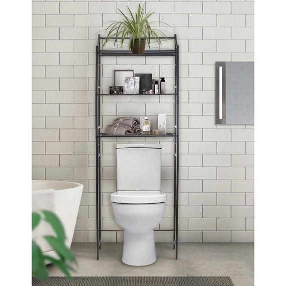 Sorbus Bathroom Storage Shelf over Toilet: Freestanding Space Saver for Bath Essentials, 24" L x 10 "W x 66" H