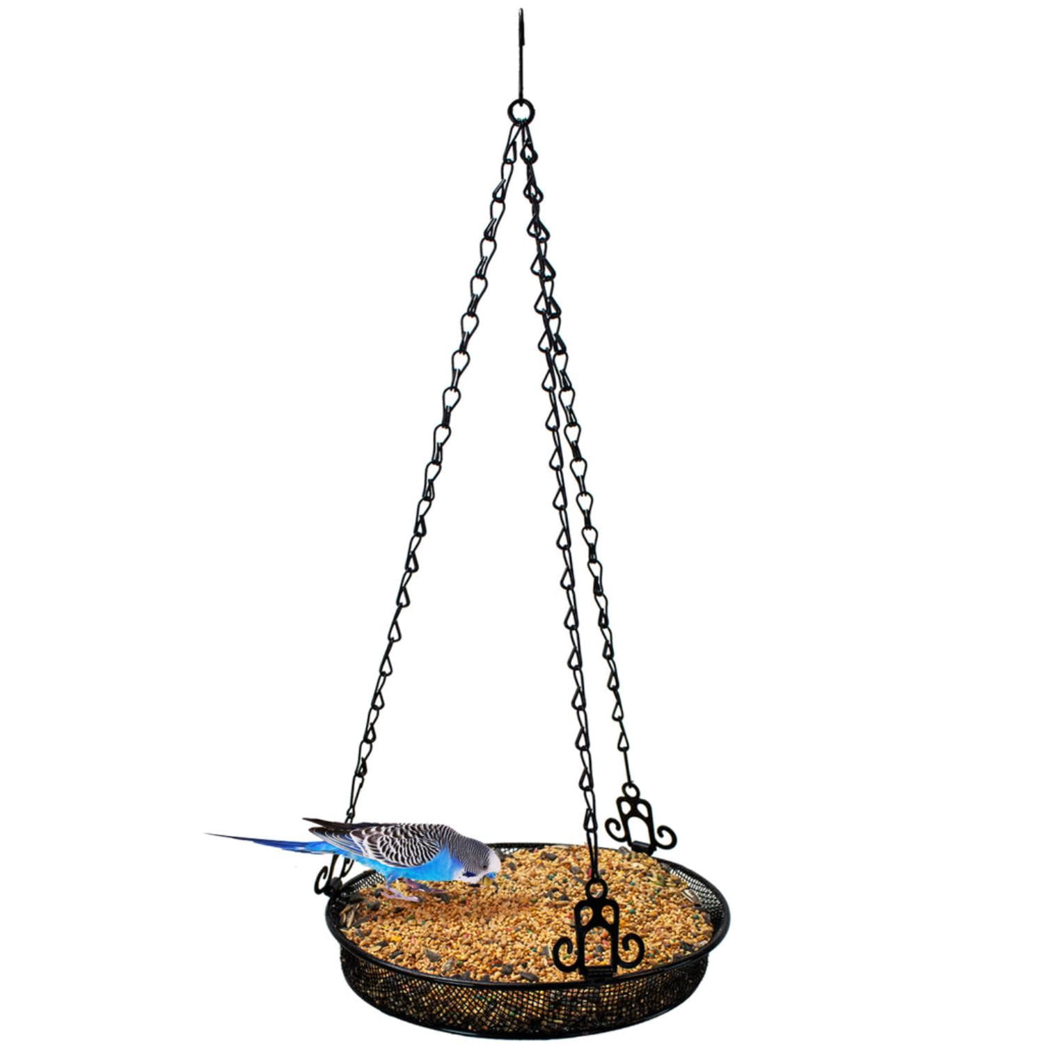 Sorbus Black Hanging Bird Feeder Tray, Outdoor Seed Tray for Backyard Garden Birds