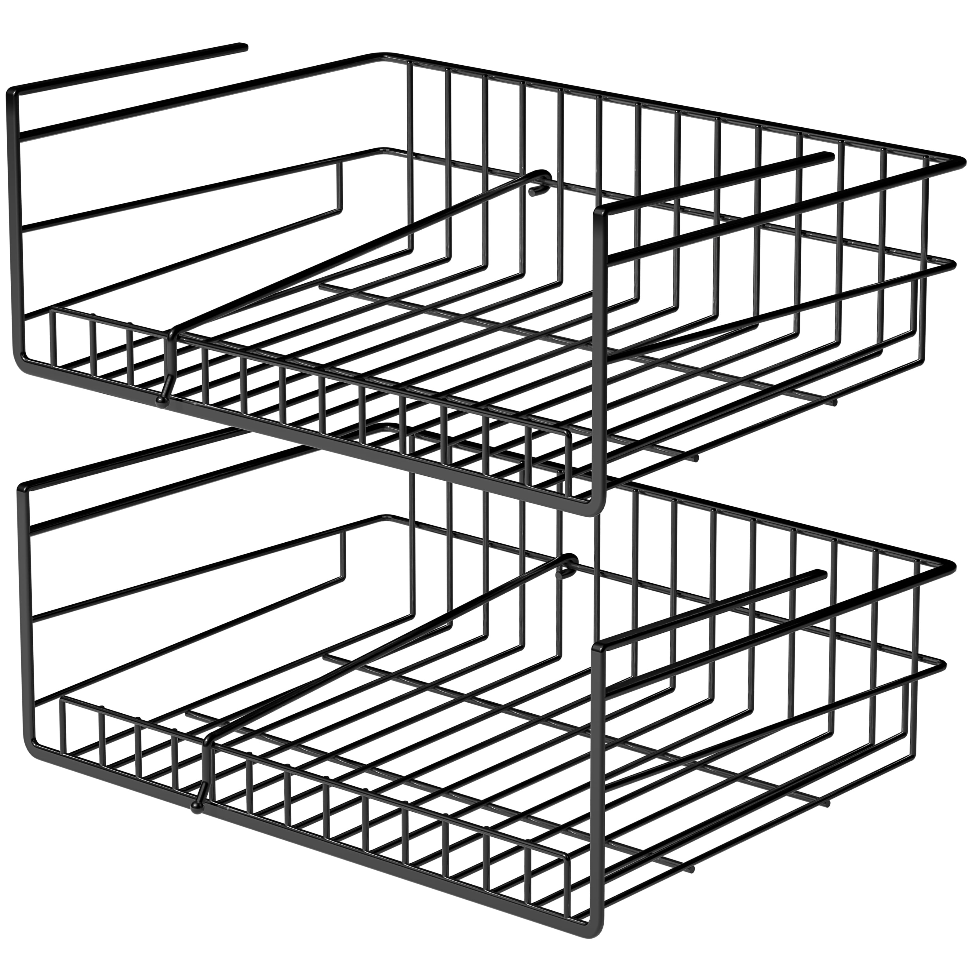Sorbus Black Under Cabinet Can Organizer – Pantry Shelf for Canned Food Storage (2 pack)