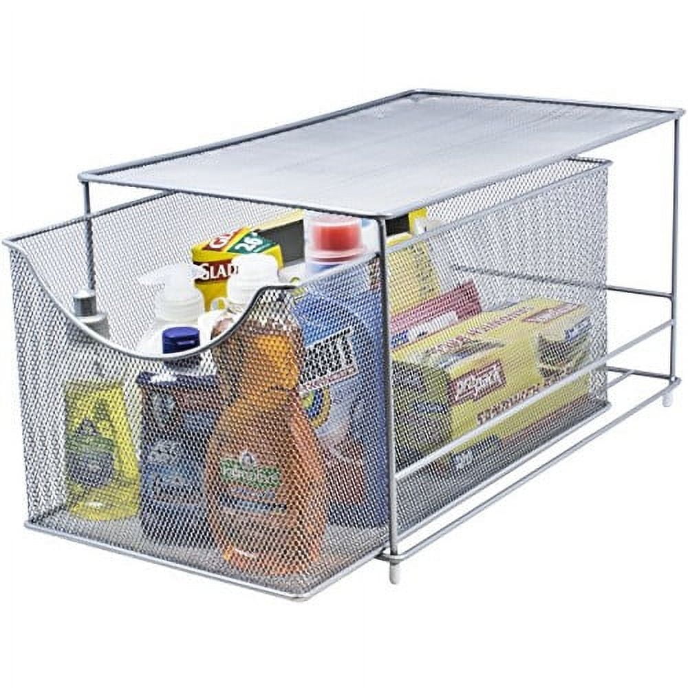 Sorbus Silver Mesh Steel Cabinet Organizer Drawer