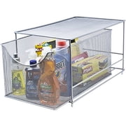 Sorbus Stackable Drawer Organizer with Cover for Cabinet, Under the Sink, Countertop - Silver
