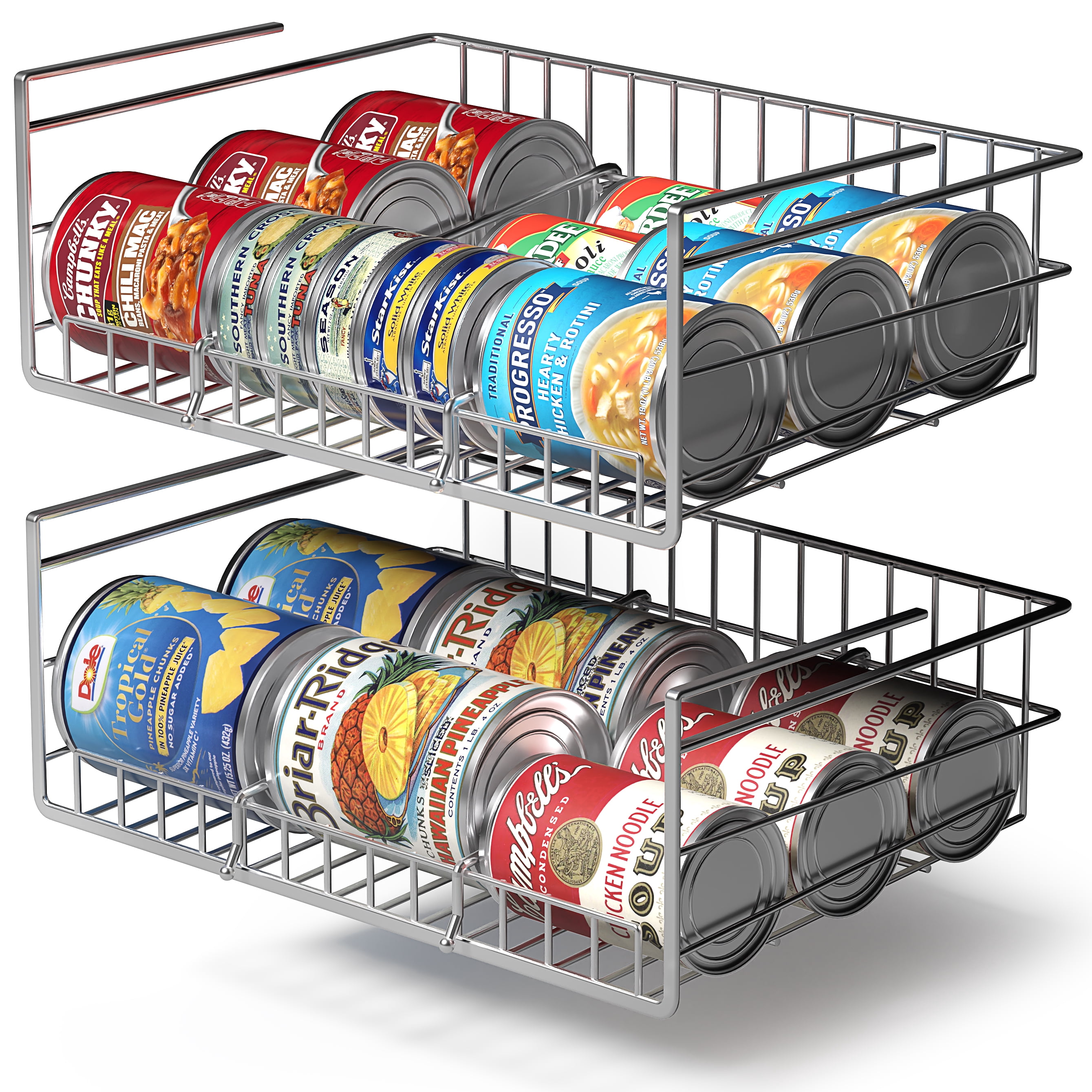 Sorbus Can Organizer Rack – Under Cabinet Storage Shelf with Divider ...