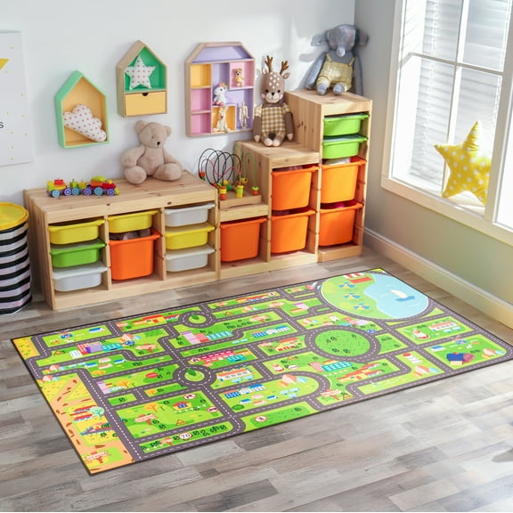 Sorbus Car Mat - 32" x 60" Large City Road Play Rug for Kids, Washable Carpet for Travel