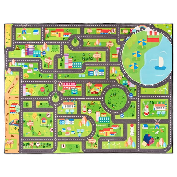 Sorbus Car Mat - 60" x 79" Extra Large City Road Play Rug for Kids, Washable Carpet for Travel