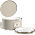 thumbnail image 1 of Sorbus China Storage Containers for Dinner Plates with Lids – Holds Service for 12, Includes Felt Protectors – Dinnerware Organizer, Beige, 1 of 6