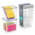 thumbnail image 1 of Sorbus Cleaning Supplies Clear Storage Containers with Lids for Organizing Under the Sink Bathroom Essentials Bins , Small- 4 Pk, 1 of 6
