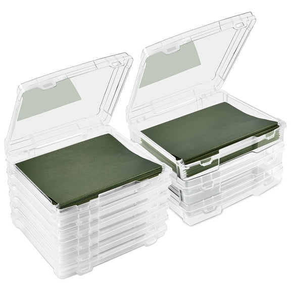Sorbus Clear Hanging File Organizer Bin, Narrow & Wide, Stackable Document Holder, 9 Pack