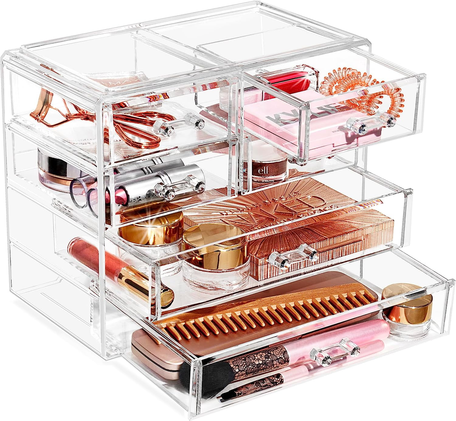 Sorbus Clear Makeup Organizer with 6 Drawers for Cosmetics, Jewelry & Vanity Storage
