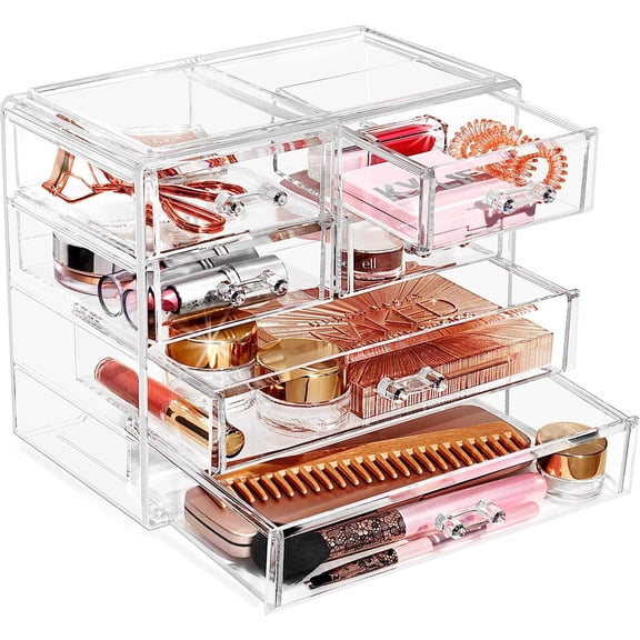 Sorbus Clear Makeup Organizer with 6 Drawers for Cosmetics, Jewelry & Vanity Storage