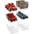 thumbnail image 1 of Sorbus Clear Plastic Fridge Organization Bin 6-Pack Set, Stackable with Handles, 1 of 7