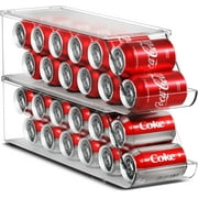 Sorbus Clear Soda Can Organizer for Refrigerator, Stackable, Holds 12 Cans (2-Pack)