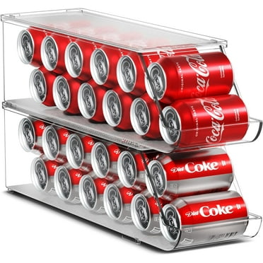Sorbus Clear Soda Can Organizer for Refrigerator, Stackable, Holds 12 Cans (2-Pack)