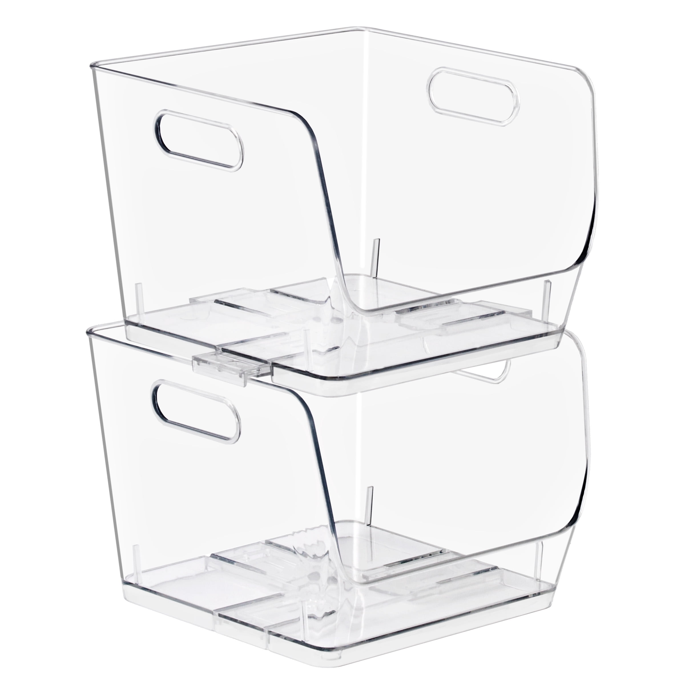 Stackable Square Storage Sorbus Clear Stackable Square Storage Bins, Medium Open-Front Acrylic ...