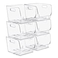 thumbnail image 1 of Sorbus Clear Stackable Square Storage Bins, Medium Open-Front Acrylic Pantry Organizers, 6 Pack, 1 of 4