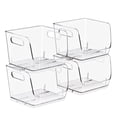 thumbnail image 1 of Sorbus Clear Stackable Square Storage Bins, Small Open-Front Acrylic Pantry Organizers, 4 Pack, 1 of 7