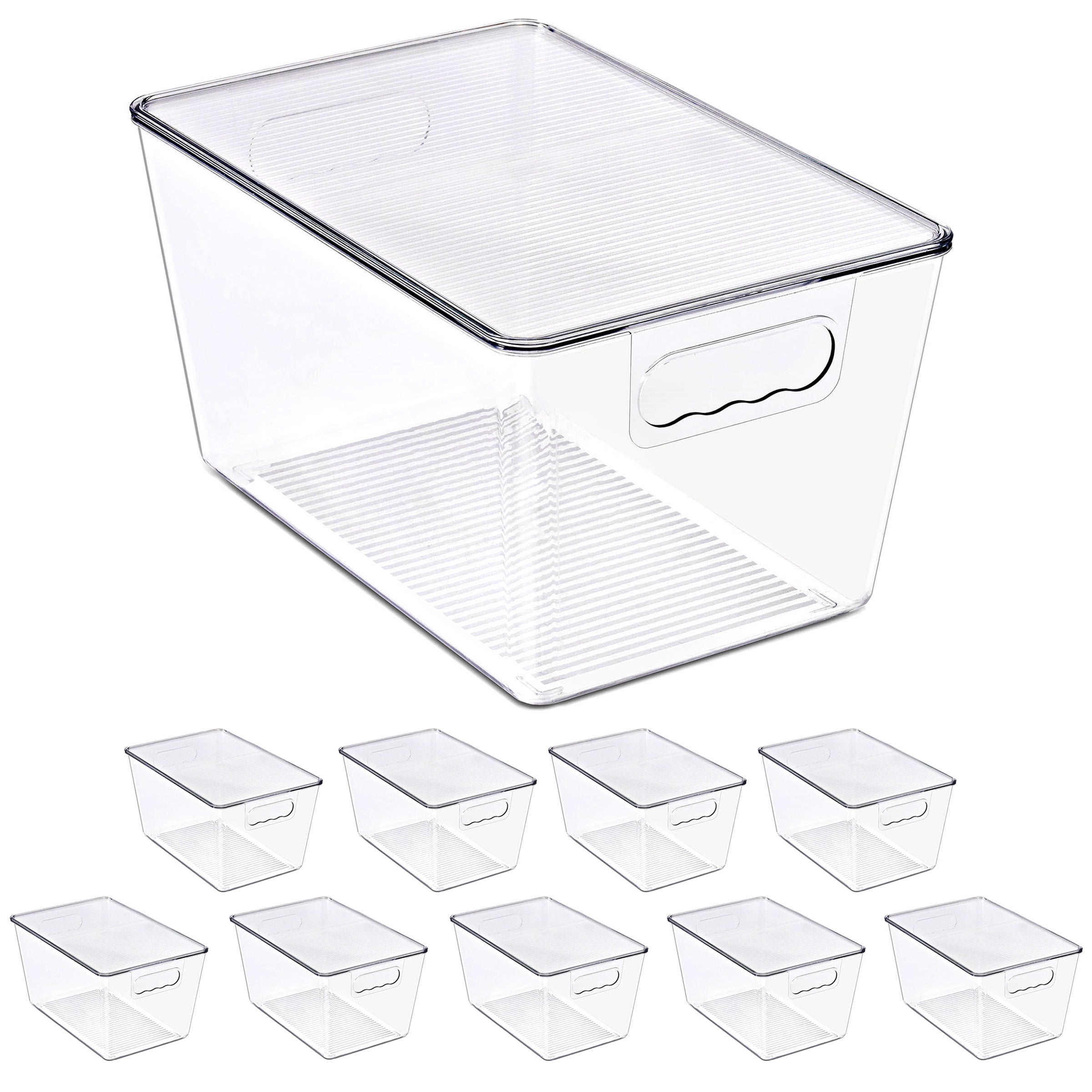 Sorbus Clear Storage Bins with Lids and Handles, Large BPA-Free Organizers, Set of 10