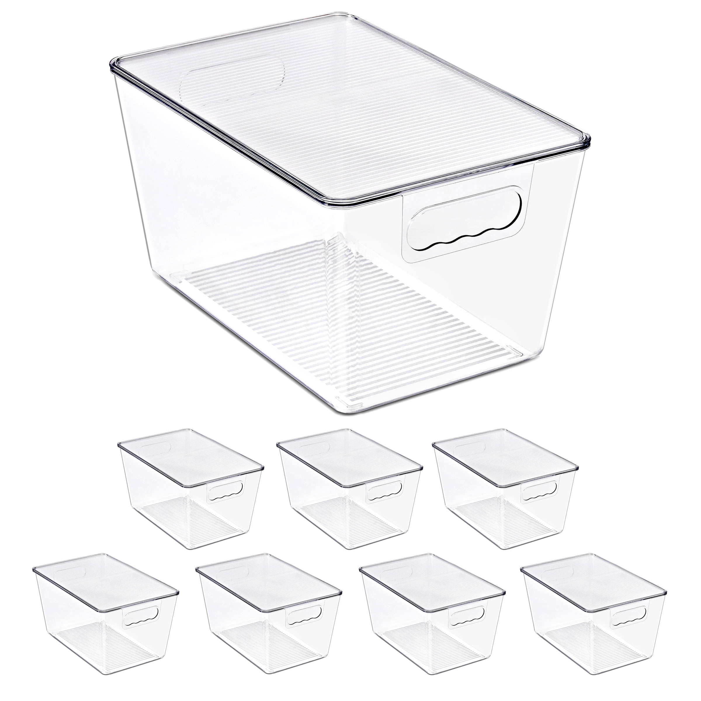 Sorbus Clear Storage Bins with Lids and Handles, Large BPA-Free Organizers, Set of 8