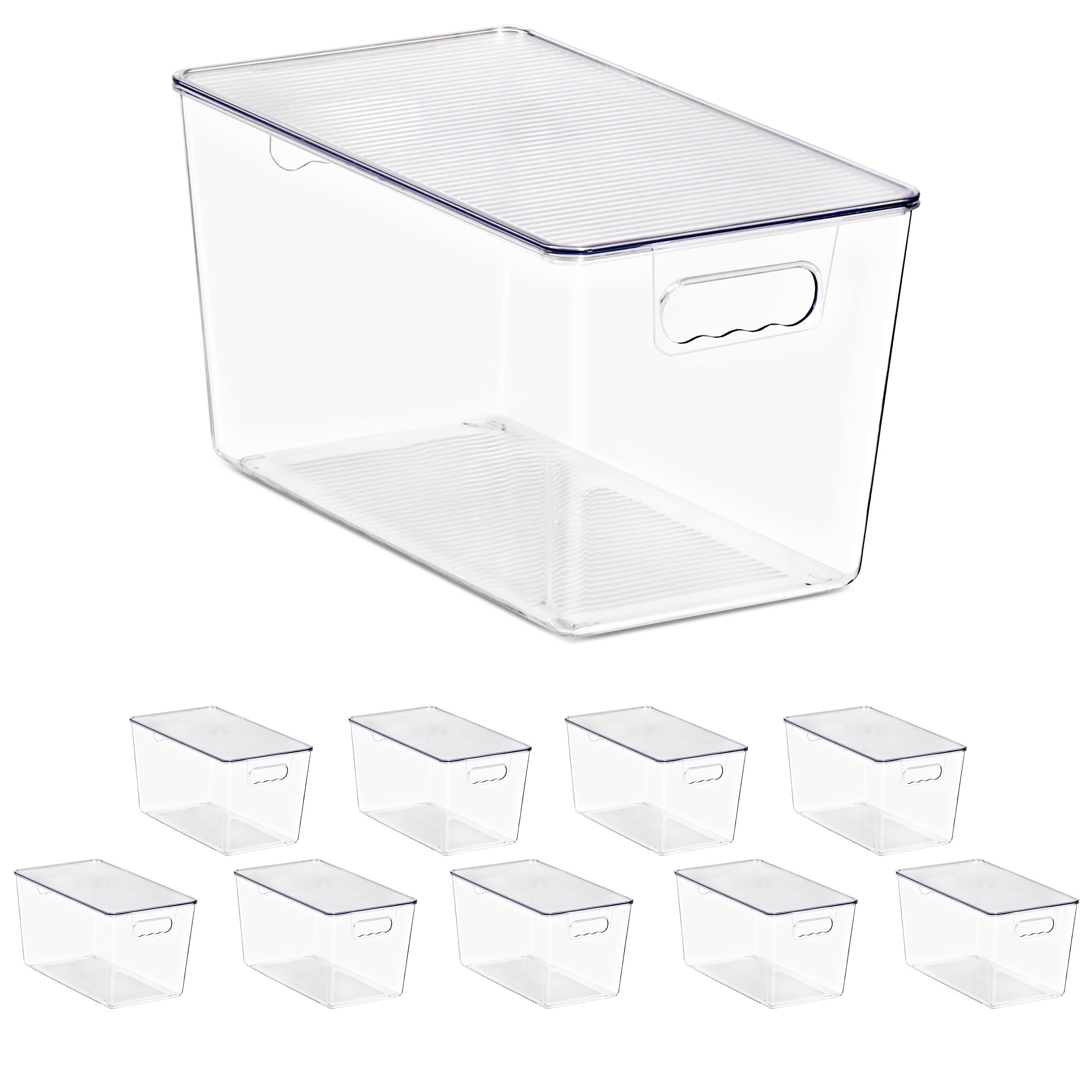 Sorbus Clear Storage Bins with Lids and Handles, X-Large BPA-Free Organizers, Set of 10