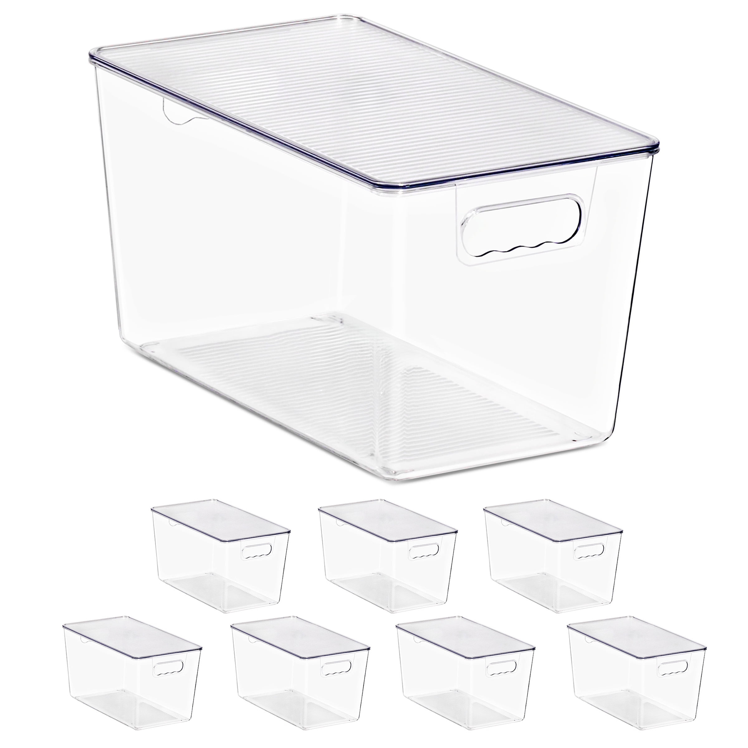 Sorbus Clear Storage Bins with Lids and Handles, X-Large BPA-Free Organizers, Set of 8