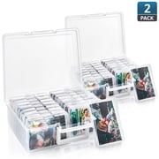 Sorbus Clear Storage Box with 16 Inner Cases (4" x 6") – Photo, Craft, & Small Item Organizer – 2-Pack Plastic Container Set