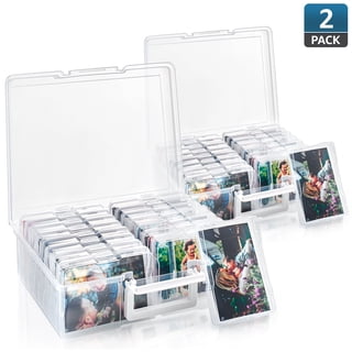 Sorbus Clear Storage Box with 16 Inner Cases (4" x 6") – Photo, Craft, & Small Item Organizer – 2-Pack Plastic Container Set