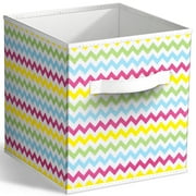 Sorbus Collapsible Fabric Cube Storage Bin (10.5" x 10.5"), Chevron Multi-color