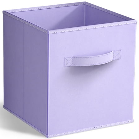 Sorbus Collapsible Fabric Cube Storage Bin (10.5" x 10.5"), Pastel Purple