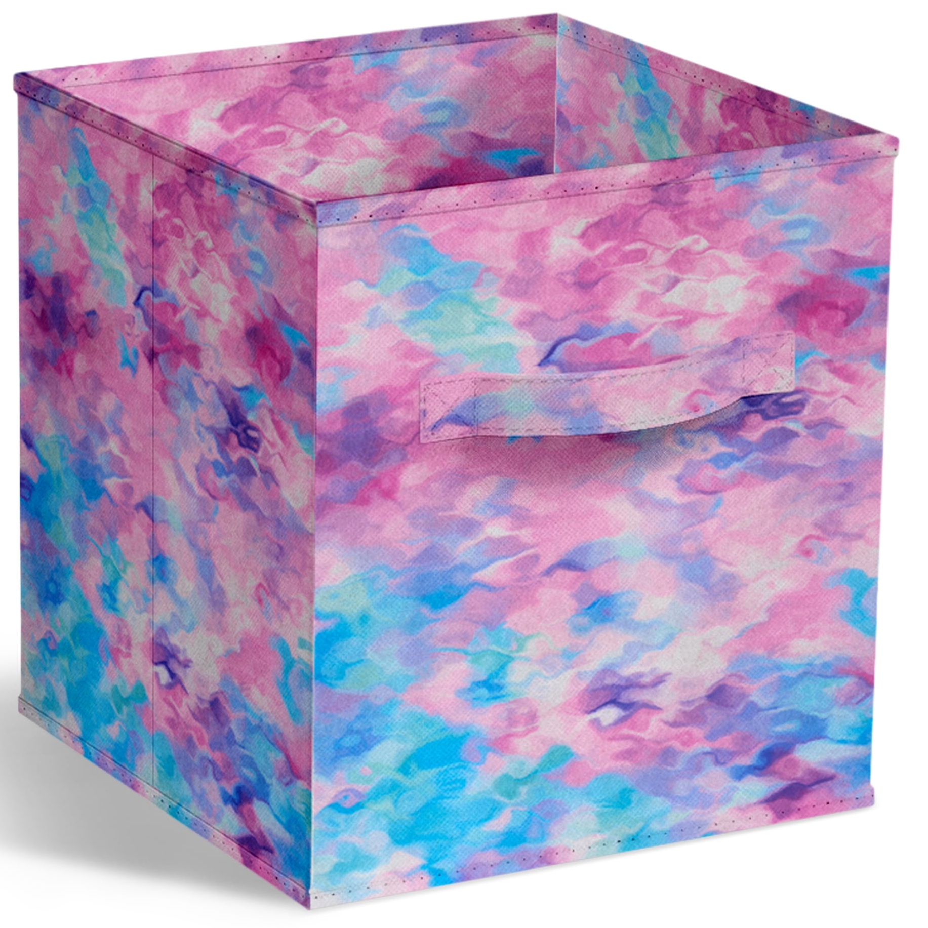 Sorbus Collapsible Fabric Cube Storage Bin (10.5" x 10.5"), Tie Dye Purple