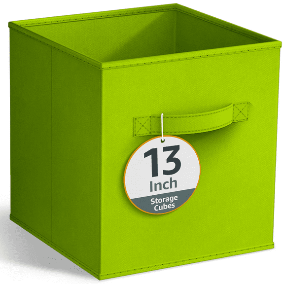 Sorbus Collapsible Fabric Cube Storage Bin (13" x 13"), Green