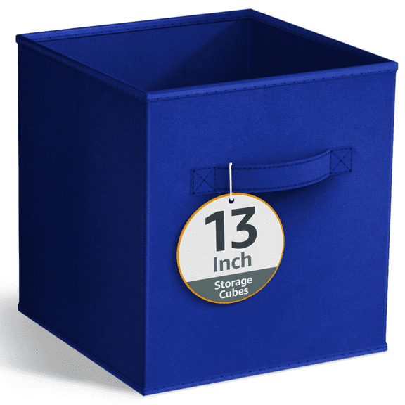 Sorbus Collapsible Fabric Cube Storage Bin (13" x 13"), Royal Blue